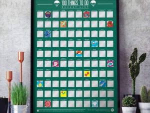 100 Things Bucket List Scratch Off Poster | Million Dollar Gift Ideas