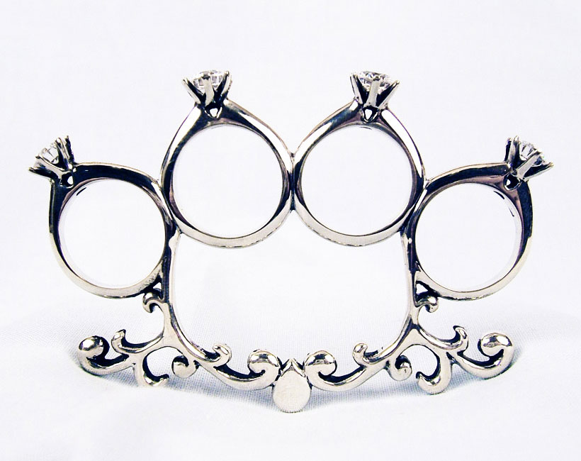 Brass Knuckles Engagement Ring 1