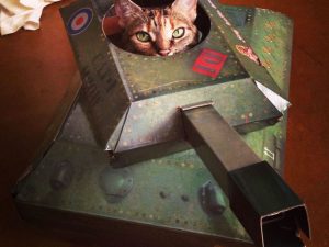 Cardboard Tank Cat Playhouse | Million Dollar Gift Ideas