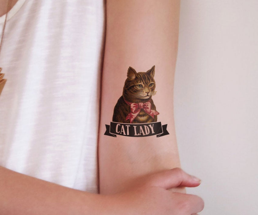 Cat Lady Temporary Tattoos 1