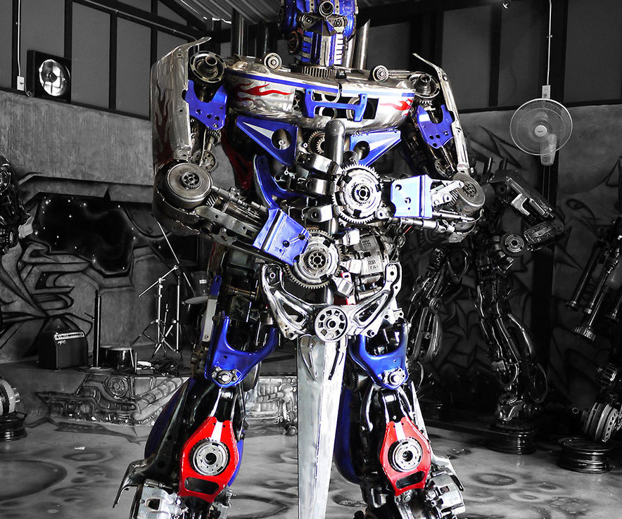 Giant Optimus Prime Metal Sculpture 1