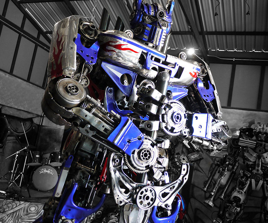 Giant Optimus Prime Metal Sculpture