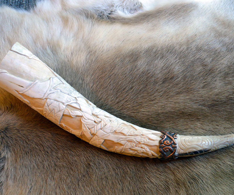 Hand Carved Drinking Horns