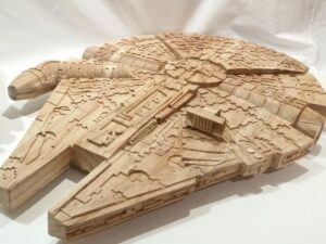 Hand Carved Wooden Millennium Falcons Scaled 1.jpg