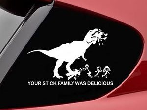 Hungry T-Rex Car Decal | Million Dollar Gift Ideas