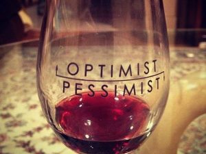 Optimist Pessimist Wine Glass | Million Dollar Gift Ideas