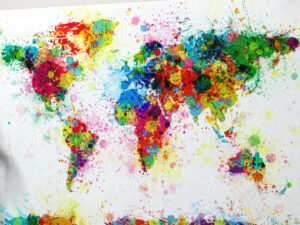 Paint Splatter Map Of The World | Million Dollar Gift Ideas