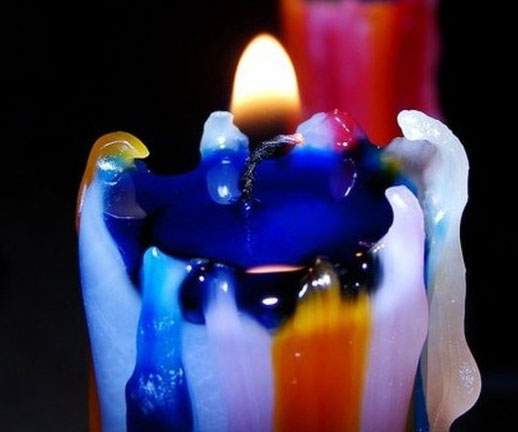 Rainbow Color Drip Candles