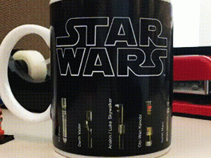 Star Wars Heat Reactive Lightsaber Mug | Million Dollar Gift Ideas