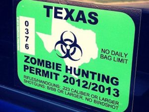 Zombie Hunting Permit Sticker | Million Dollar Gift Ideas